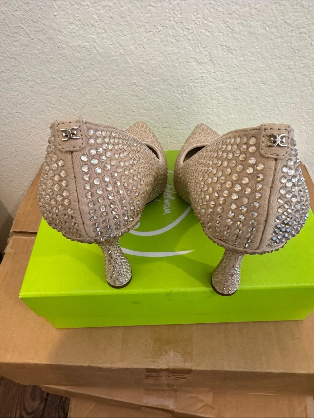 Sam Edelman Sz 8.5 Antonia Glitz Sesame Seed Pumps